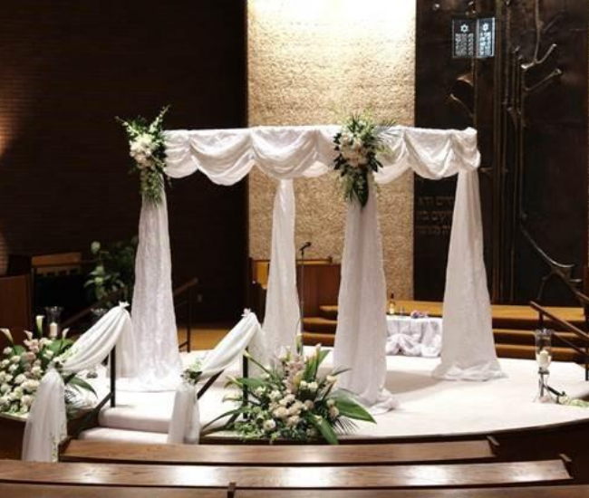 white wedding canopy