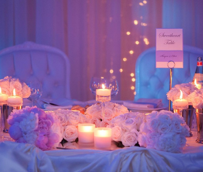 fancy pink wedding table